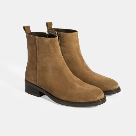 Kadın Taba Fermuarlı Süet Deri Bot Kadın Taba Fermuarlı Süet Deri Bot