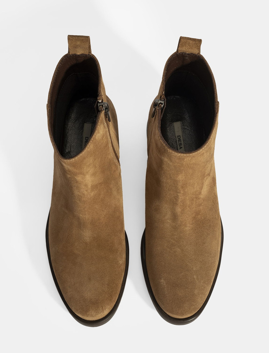 Kadın Taba Fermuarlı Süet Deri Bot Kadın Taba Fermuarlı Süet Deri Bot