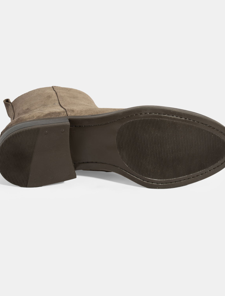 Kadın Kahve Fermuarlı Süet Deri Bot Kadın Kahve Fermuarlı Süet Deri Bot