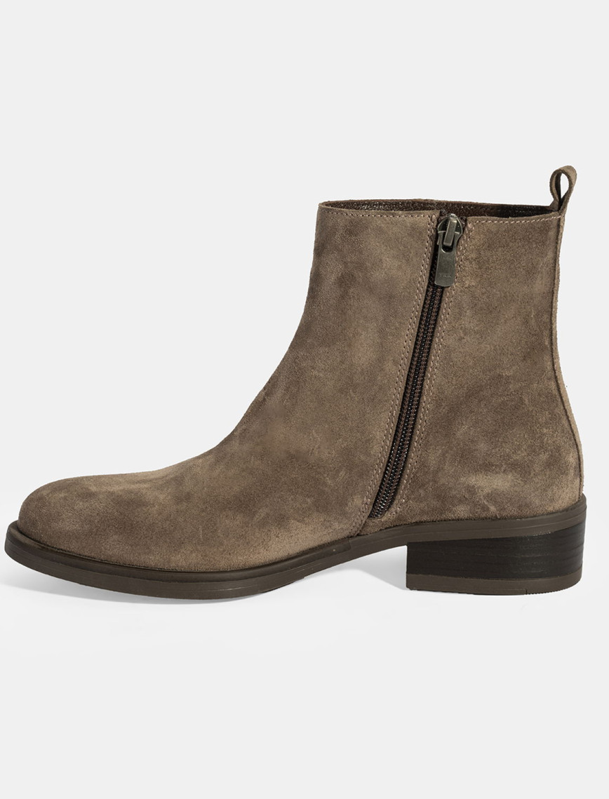 Kadın Kahve Fermuarlı Süet Deri Bot Kadın Kahve Fermuarlı Süet Deri Bot