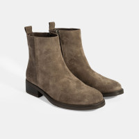 Kadın Kahve Fermuarlı Süet Deri Bot Kadın Kahve Fermuarlı Süet Deri Bot