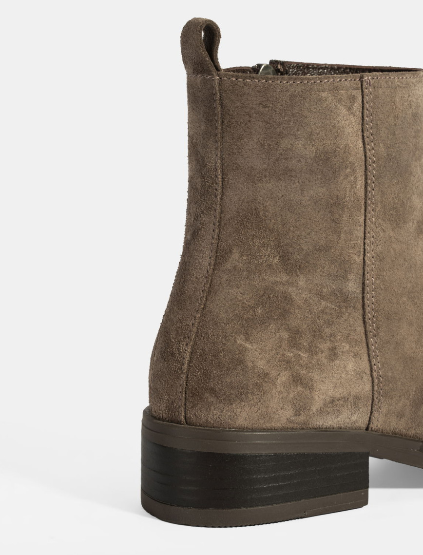 Kadın Kahve Fermuarlı Süet Deri Bot Kadın Kahve Fermuarlı Süet Deri Bot