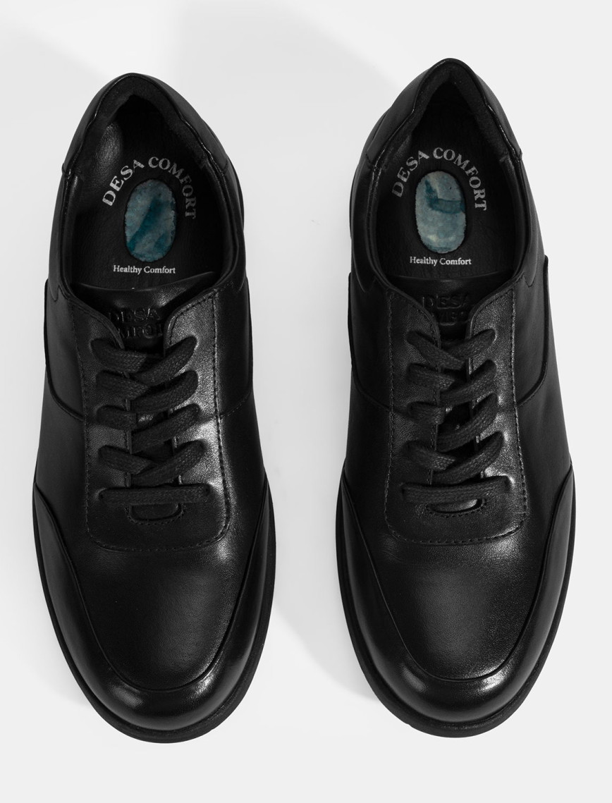 Erkek Siyah DesaComfort Bağcıklı Deri Günlük Ayakkabı Erkek Siyah DesaComfort Bağcıklı Deri Günlük Ayakkabı