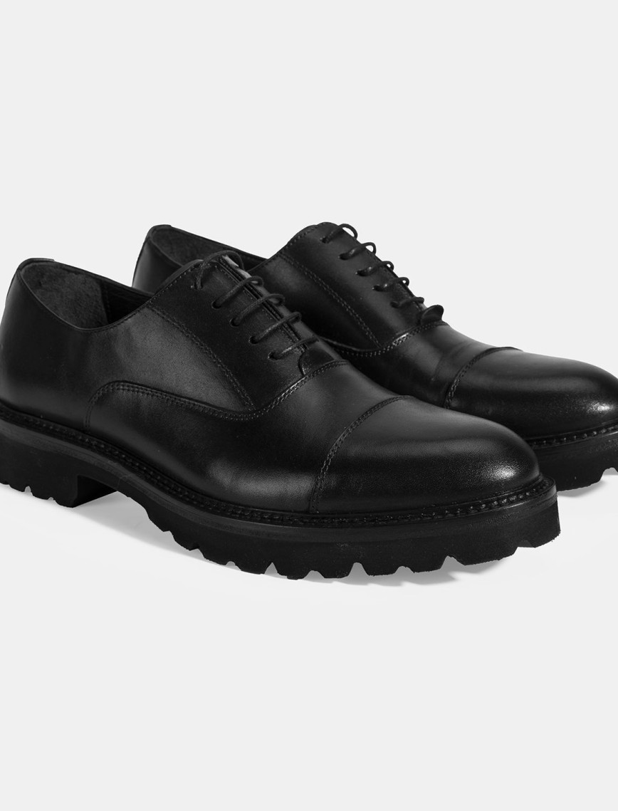 Erkek Siyah Bağcıklı Deri Klasik Ayakkabı Erkek Siyah Bağcıklı Deri Klasik Ayakkabı