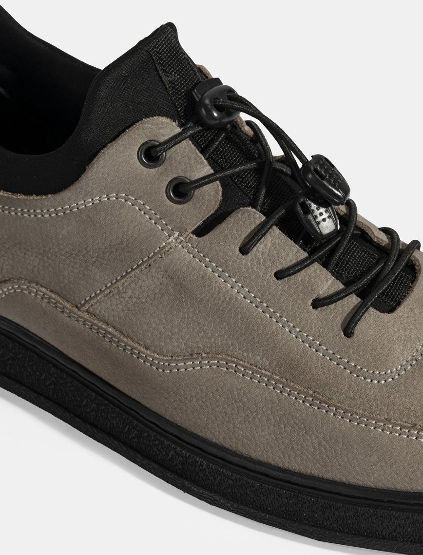 Erkek Gri Bağcıklı Nubuk Deri Günlük Ayakkabı Erkek Gri Bağcıklı Nubuk Deri Günlük Ayakkabı