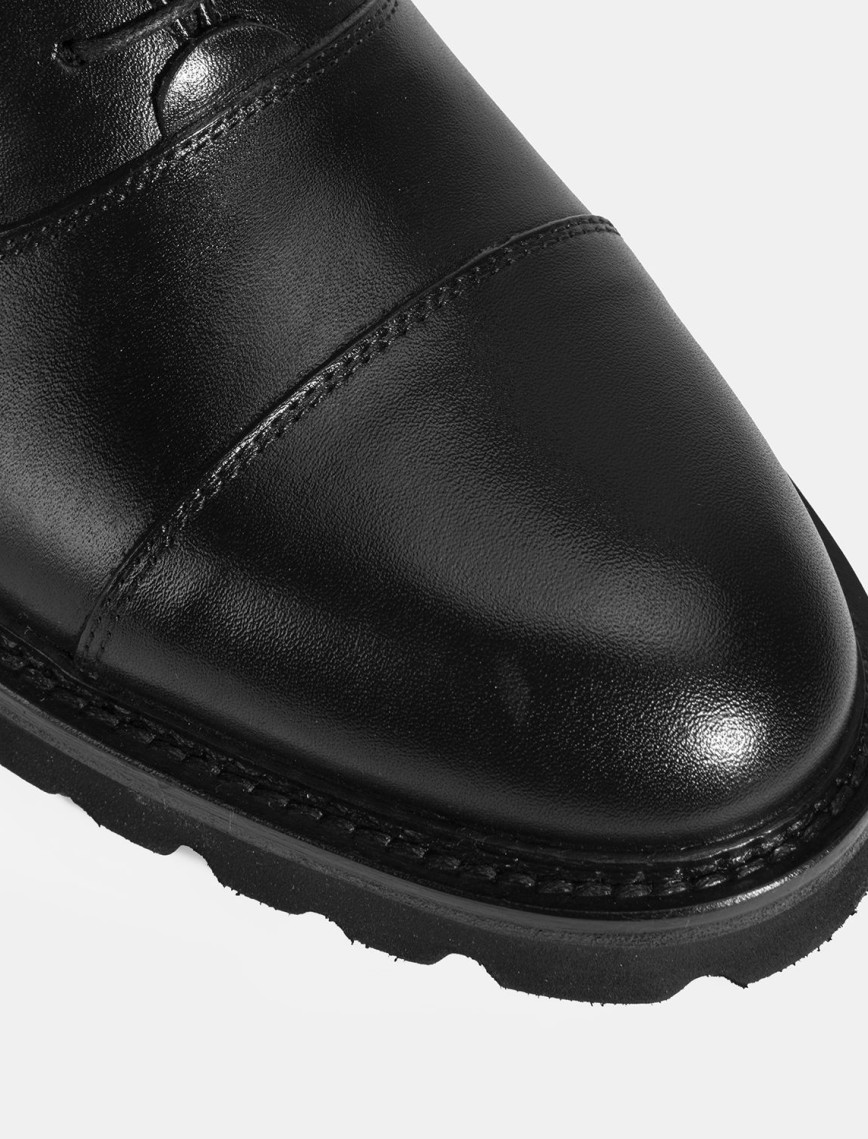 Erkek Siyah Bağcıklı Deri Klasik Ayakkabı Erkek Siyah Bağcıklı Deri Klasik Ayakkabı