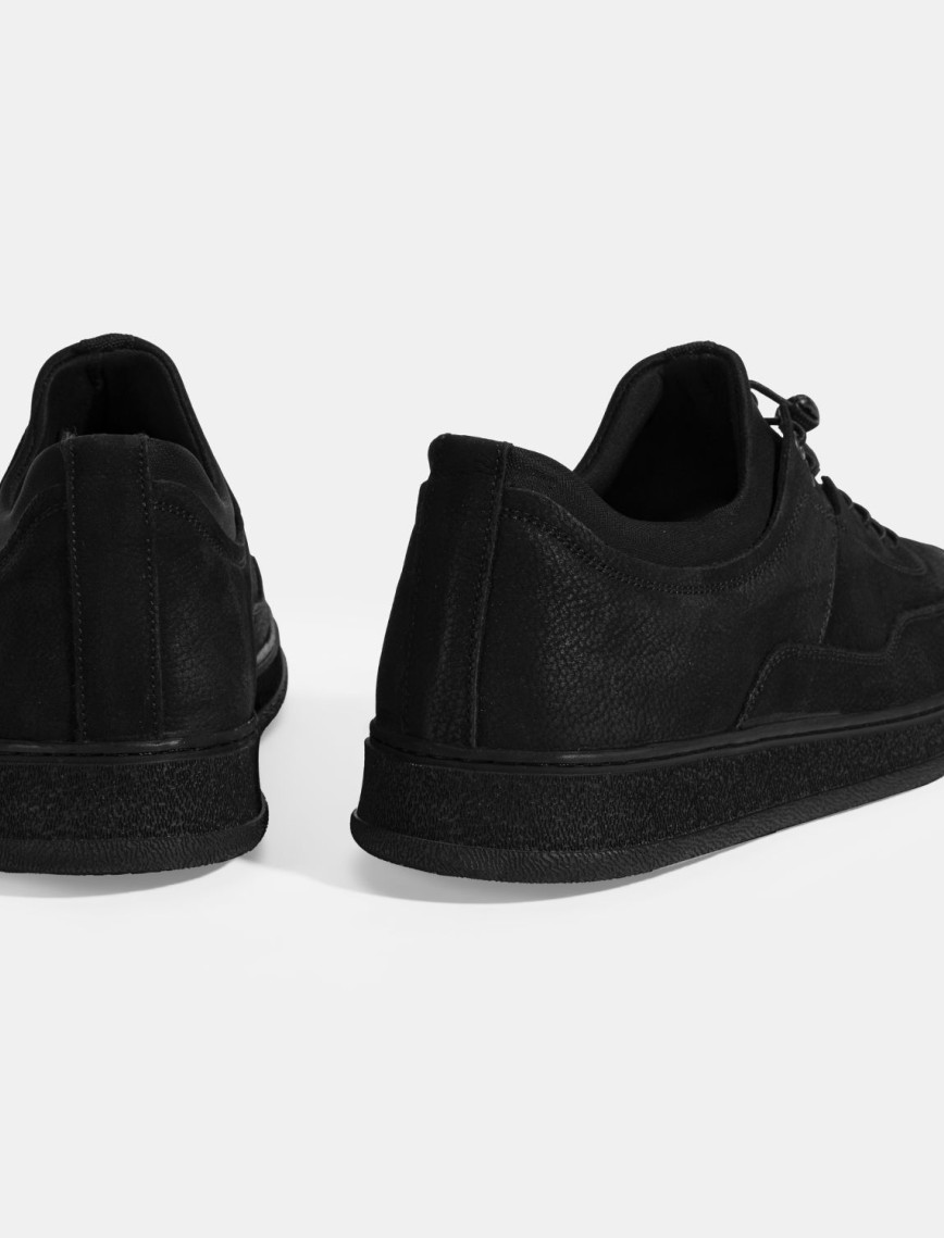 Erkek Siyah Bağcıklı Nubuk Deri Günlük Ayakkabı Erkek Siyah Bağcıklı Nubuk Deri Günlük Ayakkabı