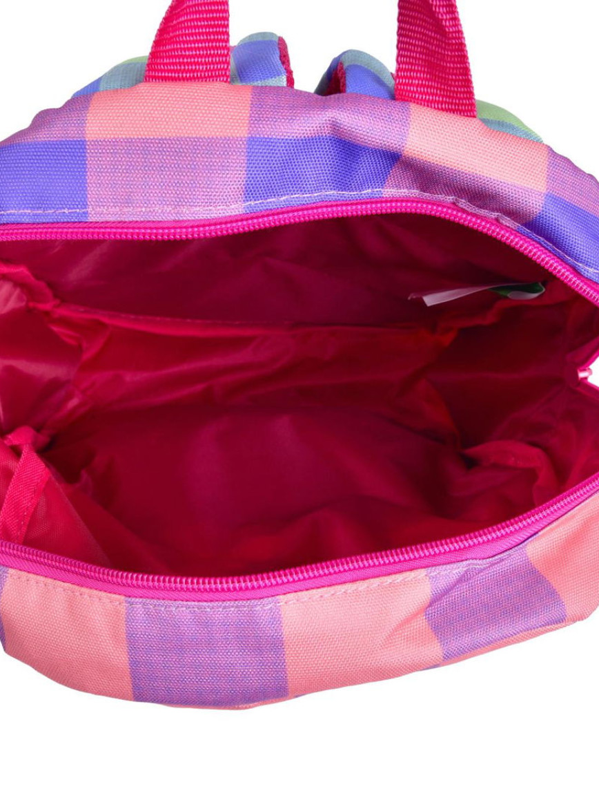 Kız Çocuk Pembe Ekose Desenli Benetton Yazılı Anaokul Çantası Kız Çocuk Pembe Ekose Desenli Benetton Yazılı Anaokul Çantası