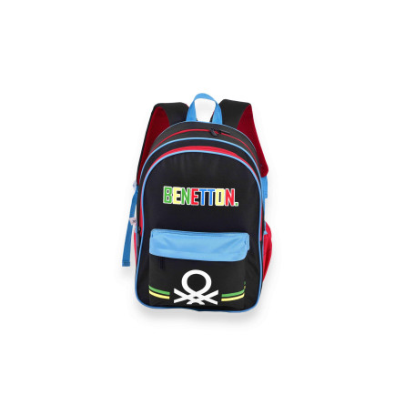 Erkek Çocuk Siyah Benetton Logolu Çift Bölme Sırt Çantası Erkek Çocuk Siyah Benetton Logolu Çift Bölme Sırt Çantası