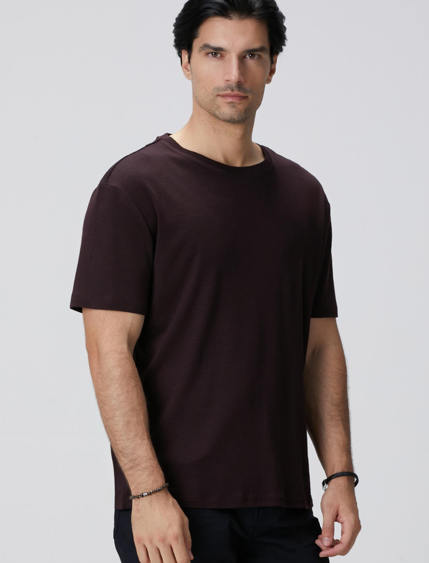 Network Erkek Bordo Yün T-shirt Network Erkek Bordo Yün T-shirt