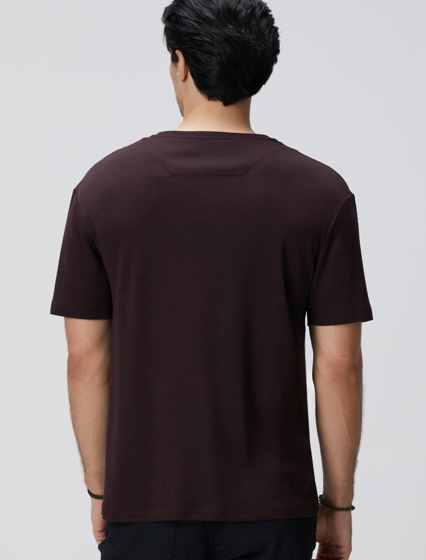 Network Erkek Bordo Yün T-shirt Network Erkek Bordo Yün T-shirt