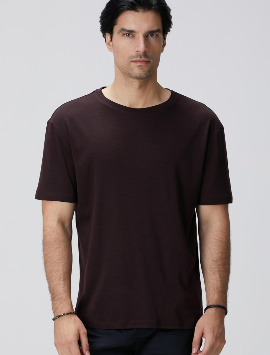 Network Erkek Bordo Yün T-shirt Network Erkek Bordo Yün T-shirt
