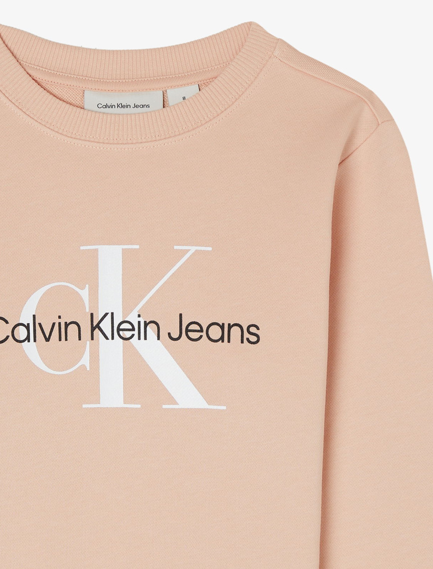 Calvin Klein Monogram Terry Çocuk Pembe Sweatshirt Calvin Klein Monogram Terry Çocuk Pembe Sweatshirt