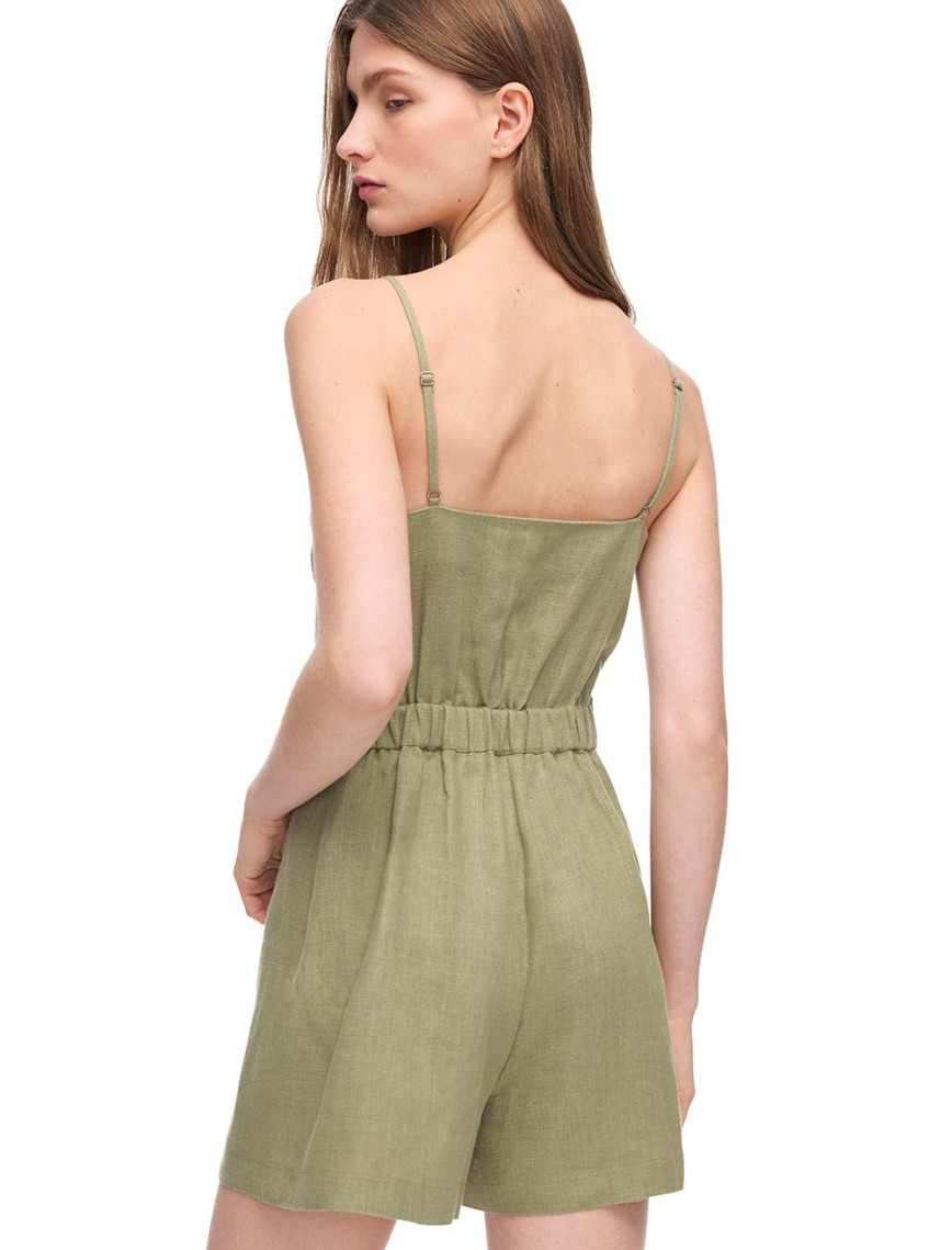 Haki Holas Regular Fit U Yaka Kısa Boy Tulum Haki Holas Regular Fit U Yaka Kısa Boy Tulum