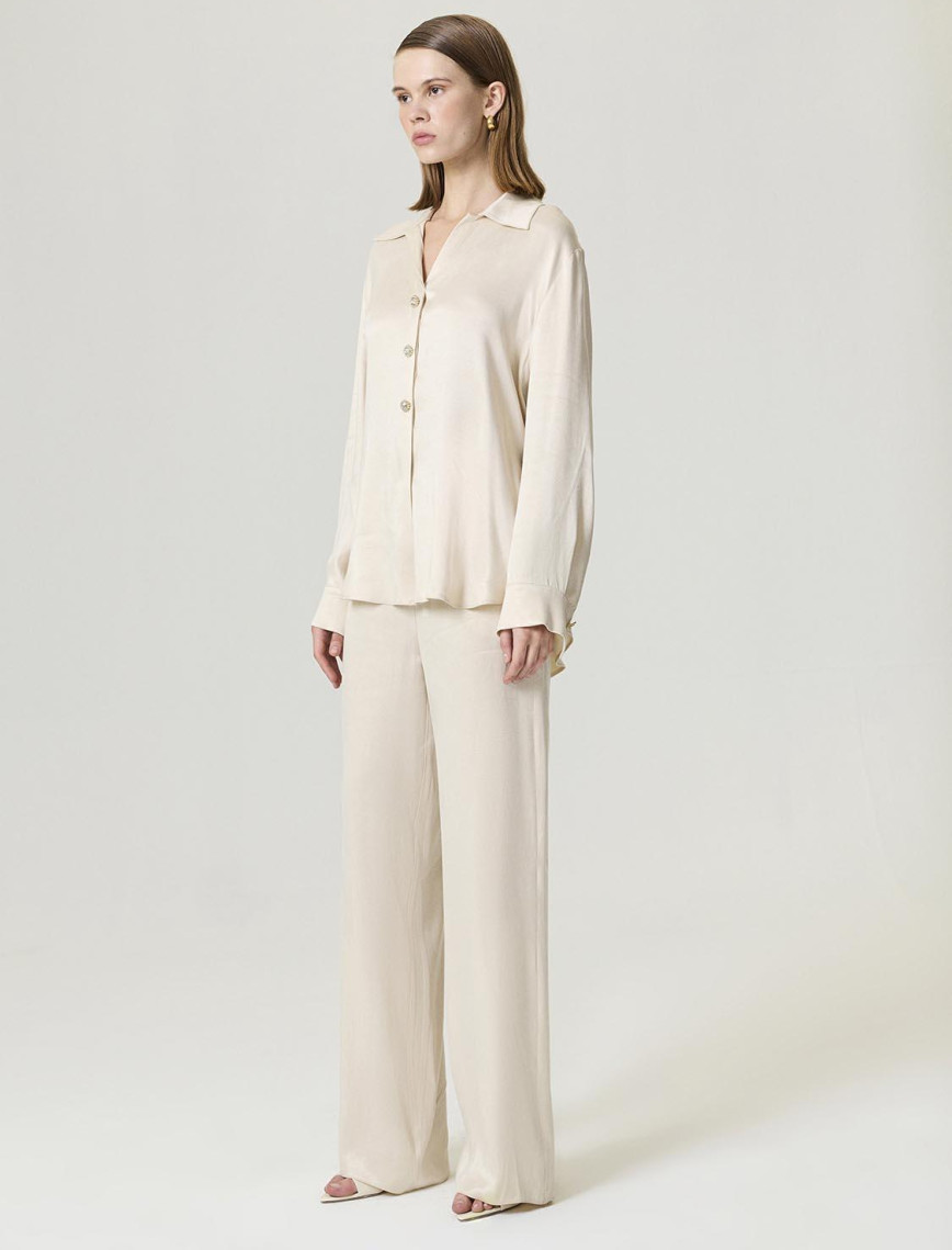 Belden Kuşak Bağlamalı Gömlek Belden Kuşak Bağlamalı Gömlek