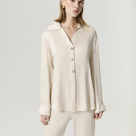 Belden Kuşak Bağlamalı Gömlek Belden Kuşak Bağlamalı Gömlek