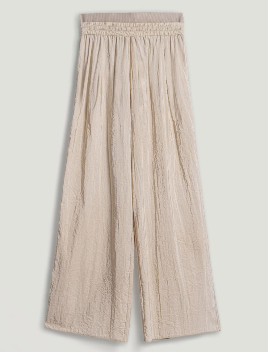 Elastik Bel ve Bağcık Detaylı Pantolon Elastik Bel ve Bağcık Detaylı Pantolon