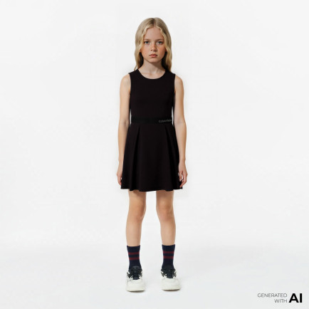 Calvin Klein Sıfır Kollu Çocuk Siyah Elbise Calvin Klein Sıfır Kollu Çocuk Siyah Elbise