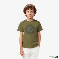 Lacoste Çocuk Bisiklet Yaka Baskılı Haki T-Shirt Lacoste Çocuk Bisiklet Yaka Baskılı Haki T-Shirt