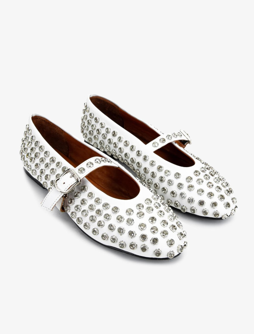 Valmenti Kadın Hakiki Deri Beyaz Babet Ayakkabı