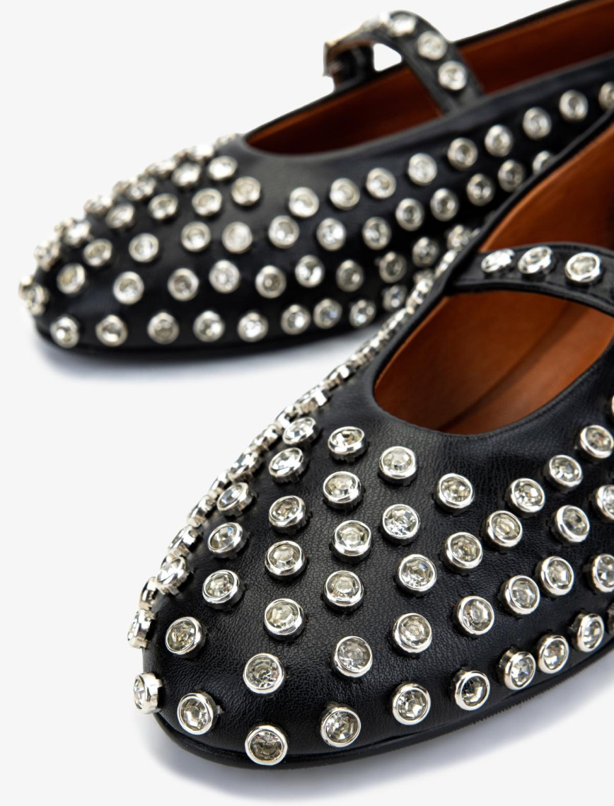 Valmenti Kadın Hakiki Deri Siyah Deri Babet Ayakkabı