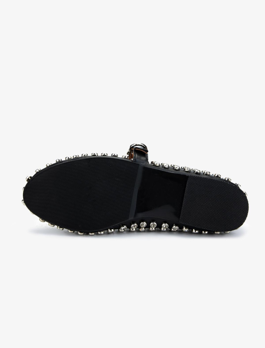 Valmenti Kadın Hakiki Deri Siyah Deri Babet Ayakkabı