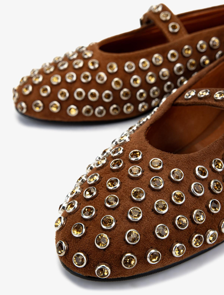 Valmenti Kadın Hakiki Deri Taba Süet Babet Ayakkabı