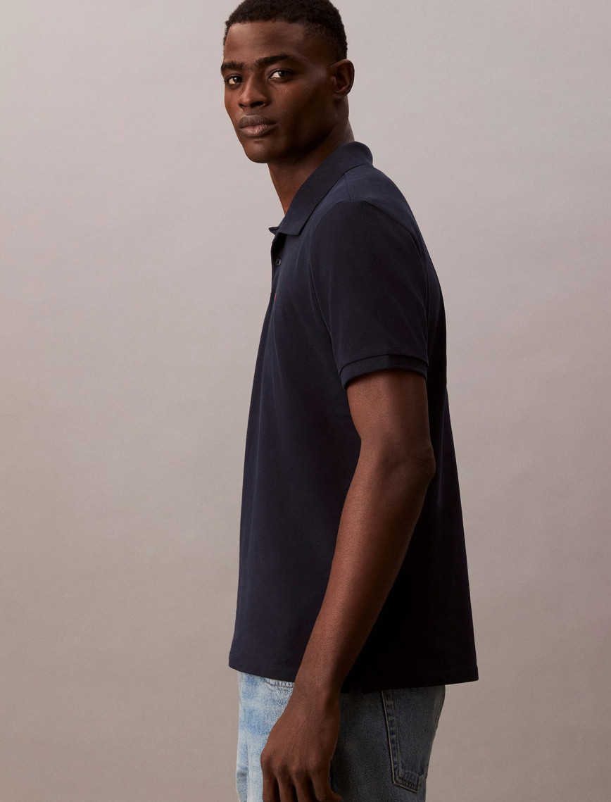 Calvin Klein Casual Pique Classic Erkek Mavi Polo