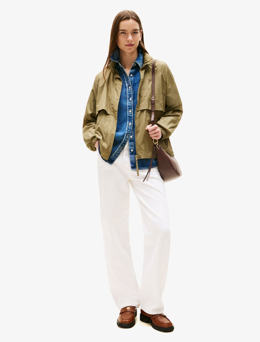 Tommy Hilfiger Nylon Packable Kadın Haki Ceket Tommy Hilfiger Nylon Packable Kadın Haki Ceket