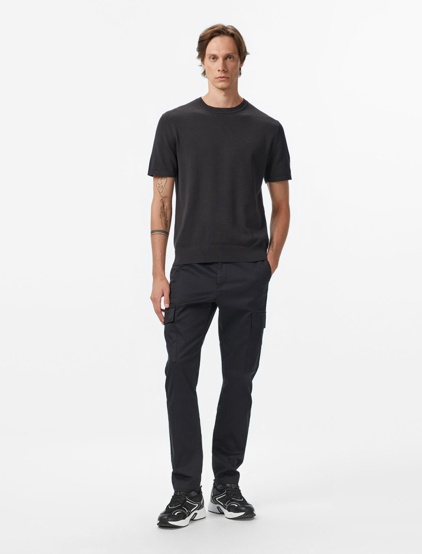 Calvin Klein Slim Refined Cotton Stretch Cargo Erkek Siyah Pantolon Calvin Klein Slim Refined Cotton Stretch Cargo Erkek Siyah Pantolon