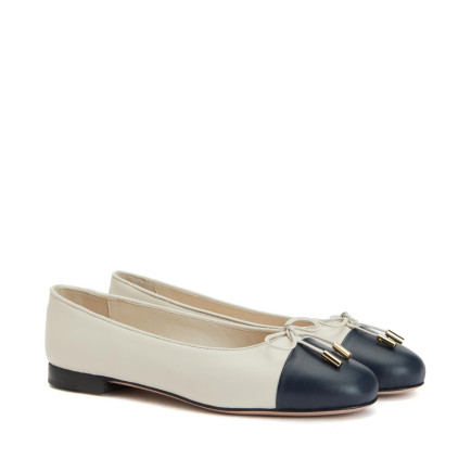 George Hogg Kadın Lacivert Bej Deri Babet