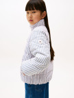 Tommy Hilfiger Mixed Stripe Puffer Çocuk Pembe Mont Tommy Hilfiger Mixed Stripe Puffer Çocuk Pembe Mont