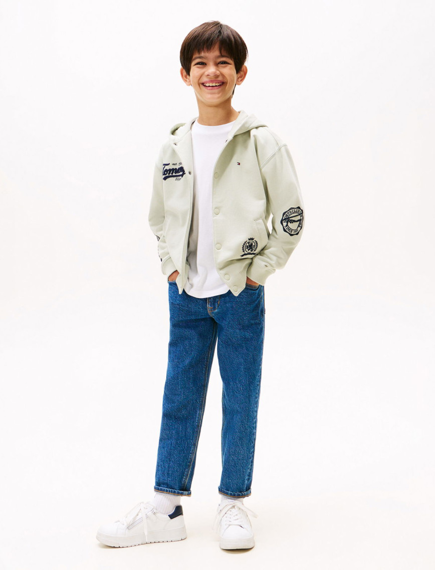 Tommy Hilfiger Varsity Graphic Snap Button Çocuk Lacivert Sweatshirt Tommy Hilfiger Varsity Graphic Snap Button Çocuk Lacivert Sweatshirt