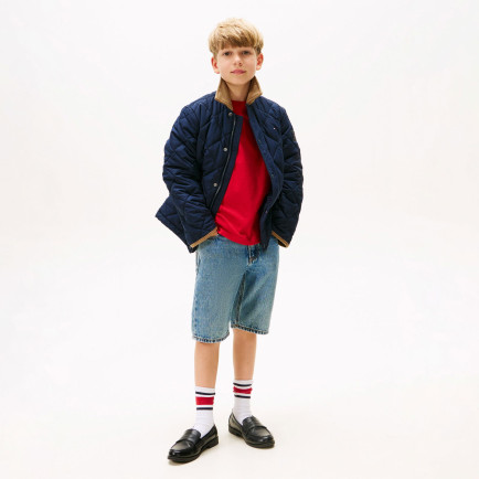 Tommy Hilfiger Contrast Collar Quilted Relaxed Çocuk Lacivert Ceket Tommy Hilfiger Contrast Collar Quilted Relaxed Çocuk Lacivert Ceket