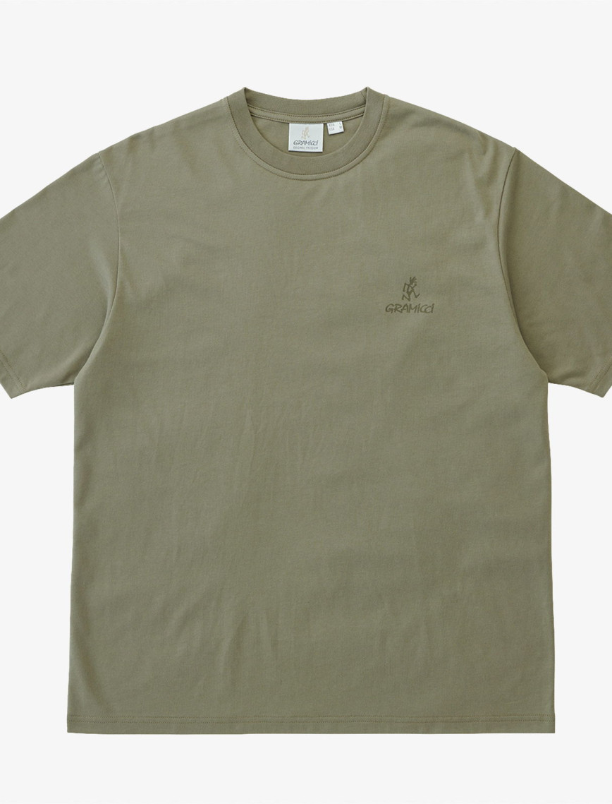 Gramicci One Point Logo Erkek Haki T-Shirt Gramicci One Point Logo Erkek Haki T-Shirt