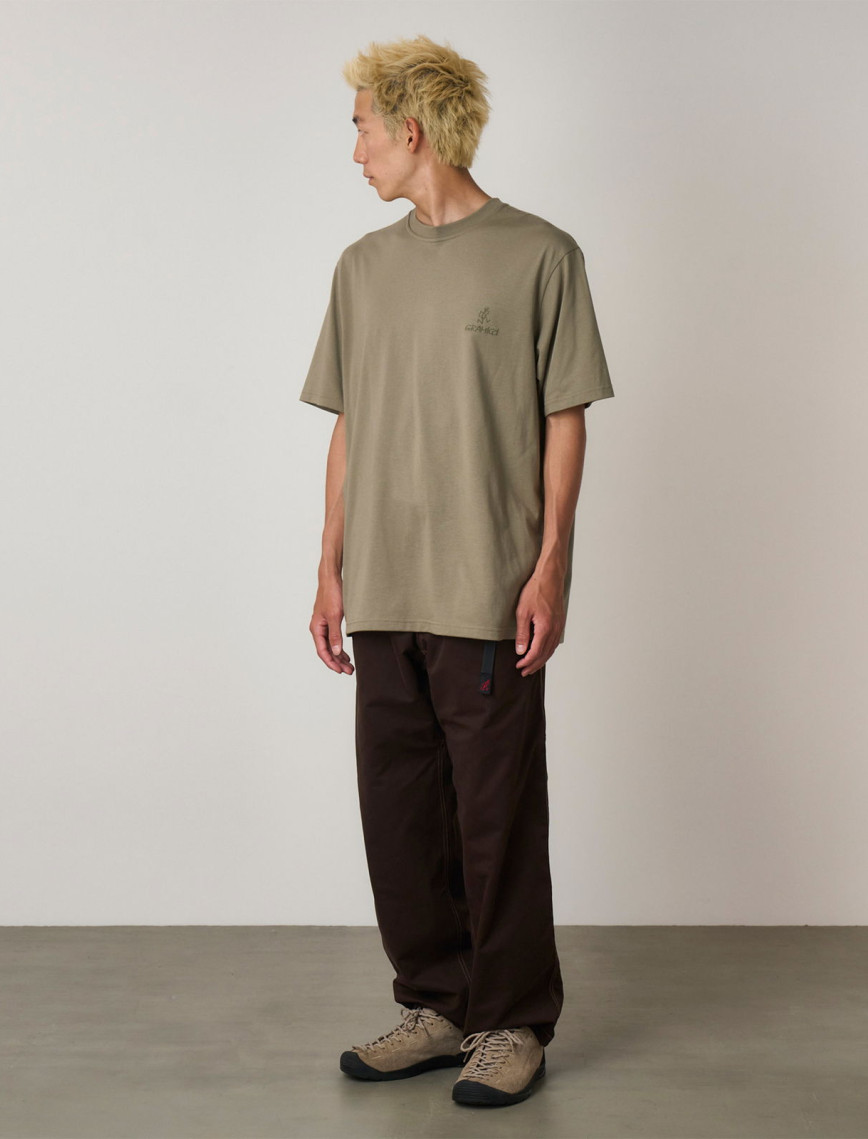 Gramicci One Point Logo Erkek Haki T-Shirt Gramicci One Point Logo Erkek Haki T-Shirt