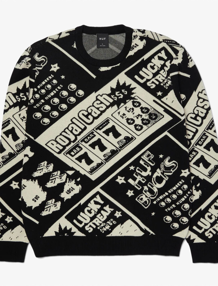 Huf Lucky Crewneck Erkek Siyah Sweatshirt Huf Lucky Crewneck Erkek Siyah Sweatshirt