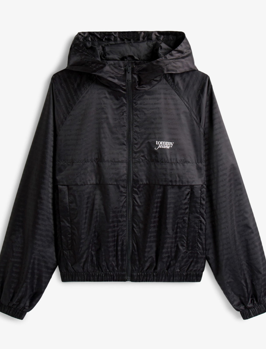 Tommy Hilfiger Repeat Logo Water Repellant Kadın Siyah Ceket Tommy Hilfiger Repeat Logo Water Repellant Kadın Siyah Ceket