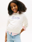 Tommy Hilfiger Script Sequin Çocuk Beyaz Sweatshirt Tommy Hilfiger Script Sequin Çocuk Beyaz Sweatshirt