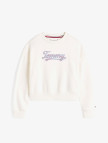 Tommy Hilfiger Script Sequin Çocuk Beyaz Sweatshirt Tommy Hilfiger Script Sequin Çocuk Beyaz Sweatshirt