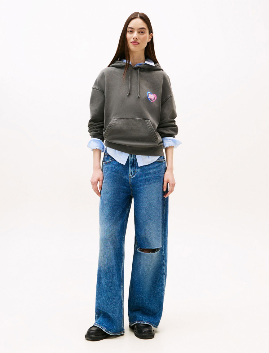 Tommy Hilfiger Boxy Kadın Gri Sweatshirt Tommy Hilfiger Boxy Kadın Gri Sweatshirt