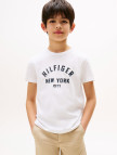 Tommy Hilfiger Curved Graphic Çocuk Beyaz T-Shirt Tommy Hilfiger Curved Graphic Çocuk Beyaz T-Shirt