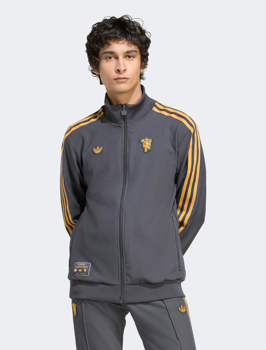 adidas Manchester United Terrace Icons Erkek Koyu Gri Fermuarlı Sweatshirt adidas Manchester United Terrace Icons Erkek Koyu Gri Fermuarlı Sweatshirt
