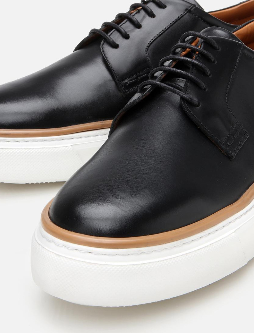 Erkek Deri Siyah Hafif Tabanlı Günlük Ayakkabı