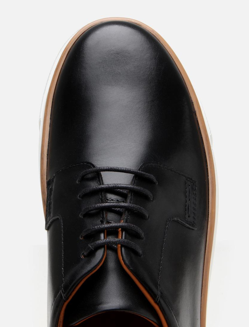 Erkek Deri Siyah Hafif Tabanlı Günlük Ayakkabı