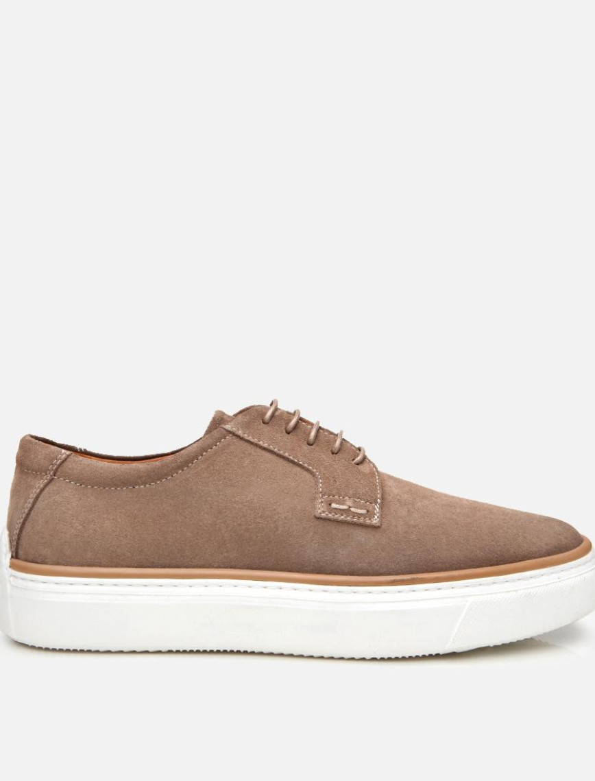 Erkek Süet Deri Bej Hafif Tabanlı Günlük Ayakkabı