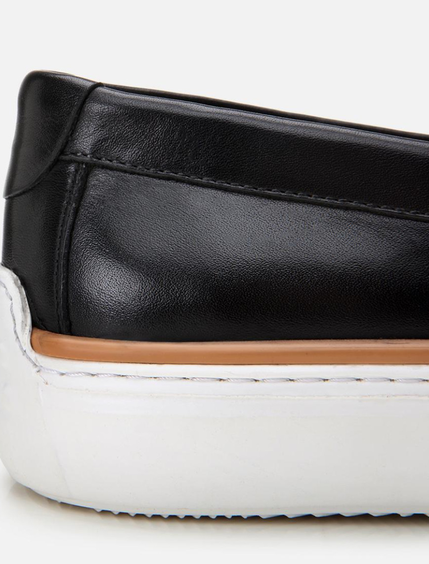 Erkek Deri Siyah Ultra Hafif Tabanlı Şık Günlük Loafer Erkek Deri Siyah Ultra Hafif Tabanlı Şık Günlük Loafer