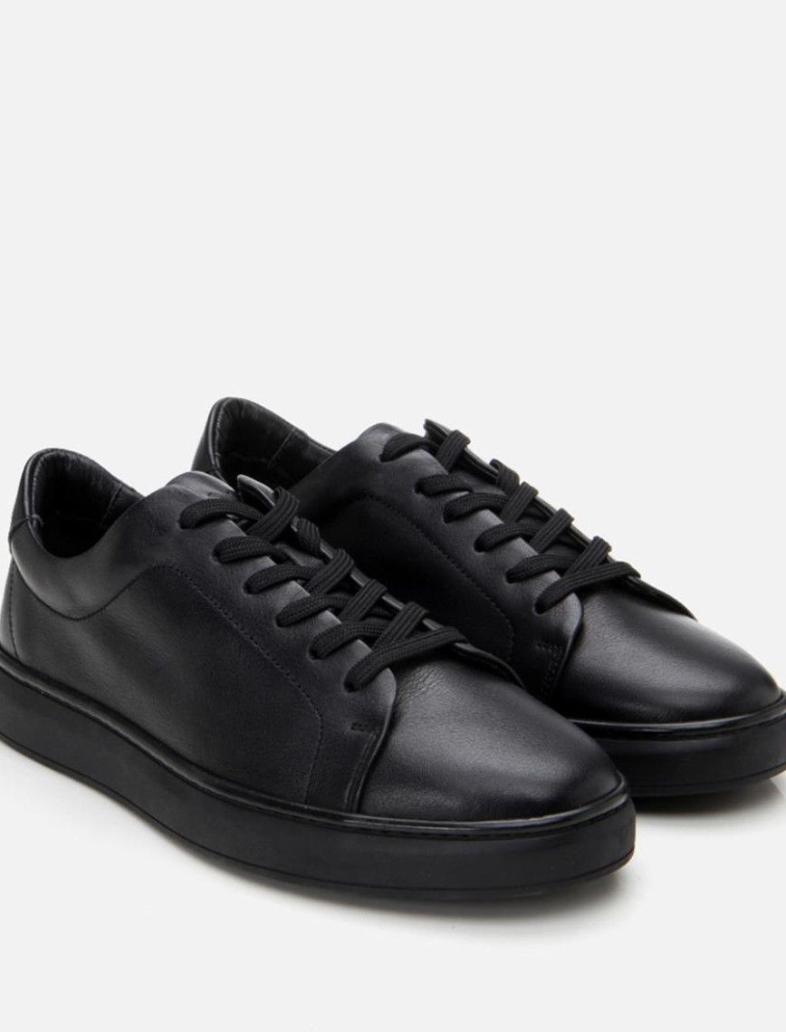 Erkek Deri Siyah Spor Ayakkabı Erkek Deri Siyah Spor Ayakkabı