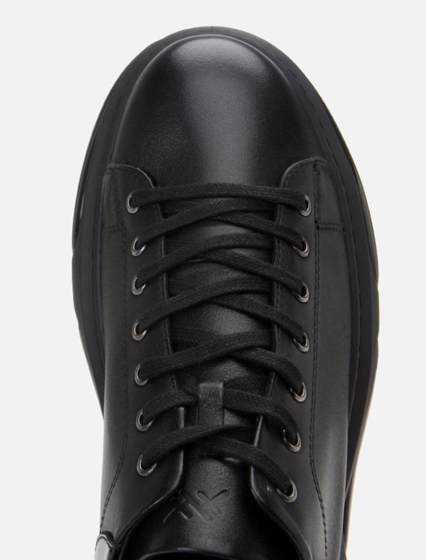 Erkek Deri Siyah Hafif Tabanlı Spor Ayakkabı Erkek Deri Siyah Hafif Tabanlı Spor Ayakkabı