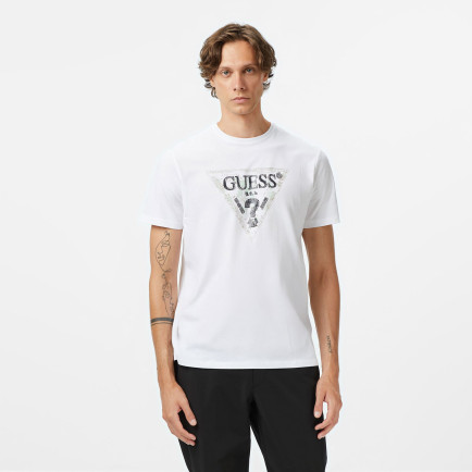 Guess Triangle Regular Fit Erkek Beyaz T-Shirt Guess Triangle Regular Fit Erkek Beyaz T-Shirt